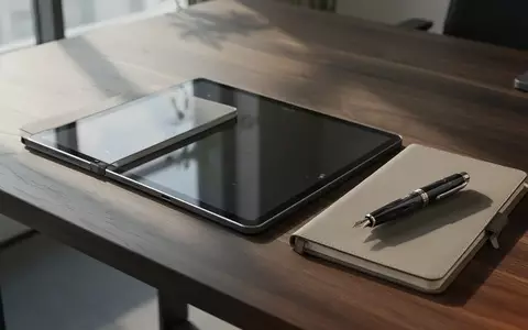 Ein minimalistischer Schreibtisch mit einem digitalen Tablet und einem Planer in einer modernen Büroumgebung. - Foto: über boerse-global.de