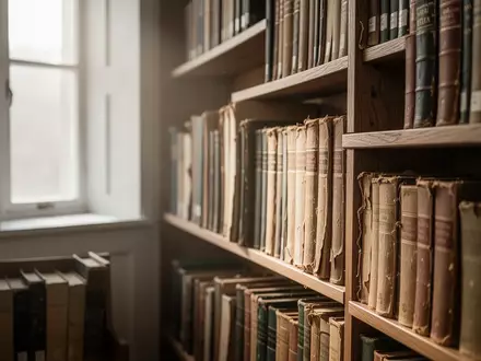 Ein minimalistisches Bücherregal in einer ruhigen Bibliothek bei natürlichem Lichteinfall. - Foto: über boerse-global.de
