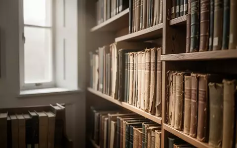 Ein minimalistisches Bücherregal in einer ruhigen Bibliothek bei natürlichem Lichteinfall. - Foto: über boerse-global.de