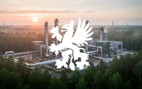 Moderne industrielle Bioraffinerie in einer Waldlandschaft bei Sonnenaufgang - Foto: über boerse-global.de