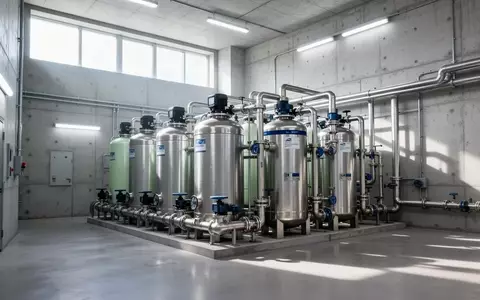 Moderne technische Infrastruktur mit industriellen Wasserfiltern in einem hellen, funktionalen Betriebsraum. - Foto: über boerse-global.de