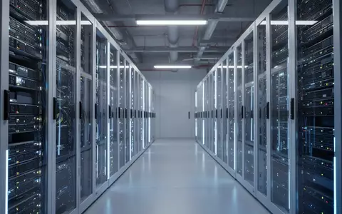 Modernes Rechenzentrum mit leuchtenden Server-Racks in einer professionellen IT-Infrastrukturumgebung. - Foto: über boerse-global.de