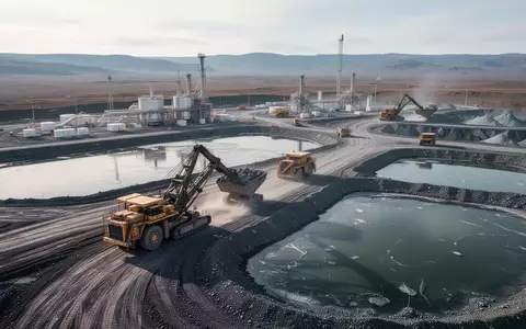 Industrielle Lithium-Abbaustätte mit schweren Maschinen und großen Mineralbecken in einer weiten Landschaft. - Foto: über boerse-global.de