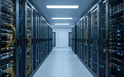 Moderne Serverräume in einem Schweizer Rechenzentrum mit blauer Beleuchtung zur Symbolisierung technischer Schutzmaßnahmen. - Foto: über boerse-global.de