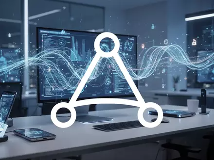 Abstrakte Darstellung von digitaler Technologie und Datenströmen in einem modernen Arbeitsumfeld. - Foto: über boerse-global.de