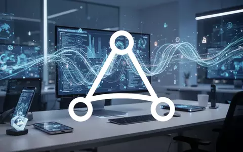 Abstrakte Darstellung von digitaler Technologie und Datenströmen in einem modernen Arbeitsumfeld. - Foto: über boerse-global.de