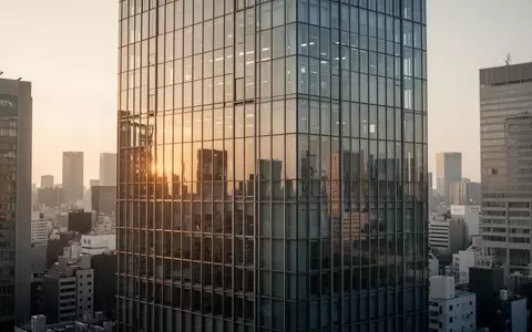 Ein modernes Bürogebäude im Tokioter Geschäftsviertel während der Dämmerung. - Foto: über boerse-global.de