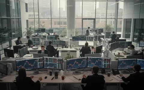 Moderne Handelsplattform mit Finanzexperten an Arbeitsplätzen vor Monitoren mit abstrakten Kursgrafiken. - Foto: über boerse-global.de