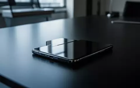Ein Smartphone mit ausgeschaltetem Bildschirm liegt auf einem modernen Schreibtisch in einem Bürogebäude. - Foto: über boerse-global.de