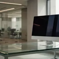 Ein leerer, moderner Büroarbeitsplatz mit einem ausgeschalteten Monitor vor einem Fenster. - Foto: über boerse-global.de