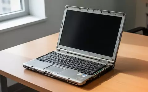 Ein offener Laptop mit dunklem Bildschirm steht auf einem Schreibtisch in einem hellen Büro. - Foto: über boerse-global.de