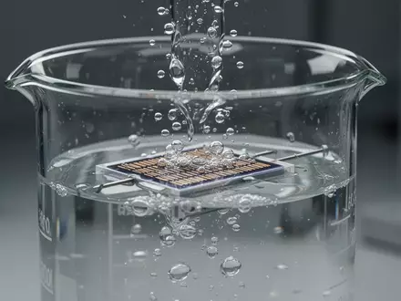 Ein wissenschaftliches Experiment mit einem elektrolytischen Versuchsaufbau zur Wasserstoffgewinnung in einem Labor. - Foto: über boerse-global.de