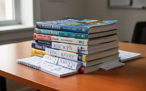 Ein Stapel verschiedener Rätselbücher und Sudoku-Blöcke auf einem Holztisch in einem hellen, ruhigen Raum. - Foto: über boerse-global.de
