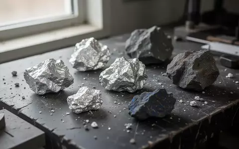 Nahaufnahme von rohen Silber- und Mineralerzproben auf einem geologischen Arbeitstisch in einer Bergbauanlage. - Foto: über boerse-global.de