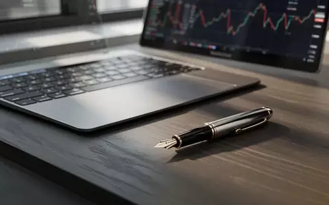 Ein minimalistischer Schreibtisch mit einem Laptop und einem Füllfederhalter bei natürlichem Morgenlicht. - Foto: über boerse-global.de