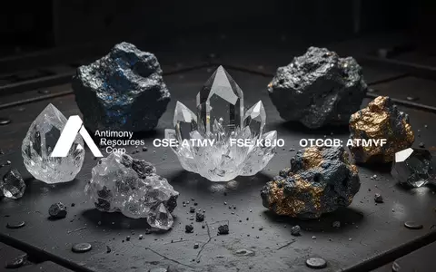 Nahaufnahme von kristallinen Mineralien und Erzen auf einem dunklen, industriellen Hintergrund. - Foto: über boerse-global.de
