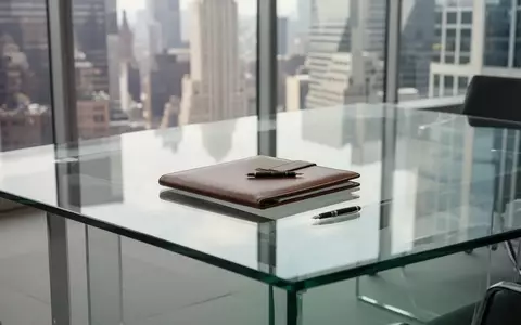 Ein minimalistischer Konferenztisch in einem modernen Büro mit einer Ledermappe und einem Füllfederhalter. - Foto: über boerse-global.de