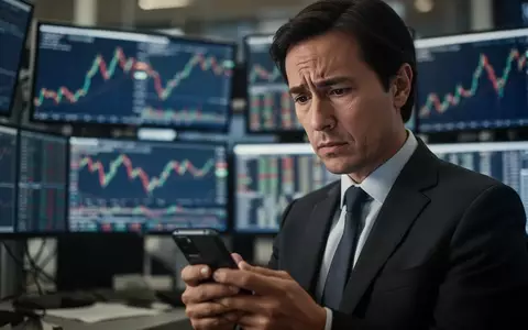 Ein besorgter Investor schaut auf ein Gerät vor einem unscharfen Hintergrund mit Finanzcharts. - Foto: über boerse-global.de
