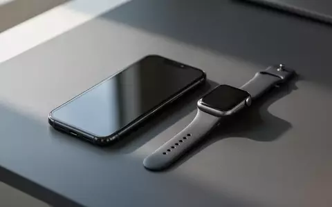 Ein modernes Smartphone und eine Smartwatch liegen nebeneinander auf einem minimalistischen Schreibtisch. - Foto: über boerse-global.de