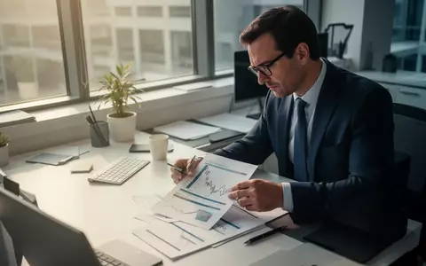 Ein Geschäftsmann bei der Analyse von Finanzunterlagen an einem modernen Schreibtisch bei Tageslicht. - Foto: über boerse-global.de