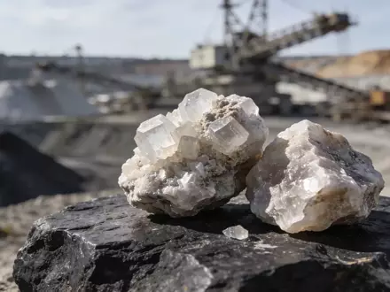 Nahaufnahme von Lithium-Erzmineralien auf einer dunklen Oberfläche vor einem unscharfen Hintergrund. - Foto: über boerse-global.de