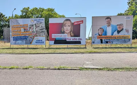 Wahlplakate vor der Landtagswahl in Sachsen-Anhalt 2026 (Archiv) - Foto: via dts Nachrichtenagentur