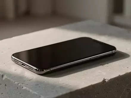 Ein modernes Smartphone liegt auf einer strukturierten Steinoberfläche in natürlichem Licht. - Foto: über boerse-global.de