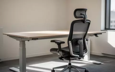 Ein minimalistisch eingerichteter, ergonomischer Arbeitsplatz mit einem höhenverstellbaren Schreibtisch und einem Bürostuhl. - Foto: über boerse-global.de