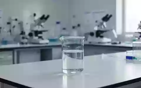 Ein modernes, steriles Labor mit medizinischen Forschungsgeräten im Hintergrund und einem Glasbecher auf einem Labortisch. - Foto: über boerse-global.de