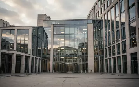 Modernes Regierungsgebäude in Berlin bei bewölktem Himmel ohne Personen. - Foto: über boerse-global.de
