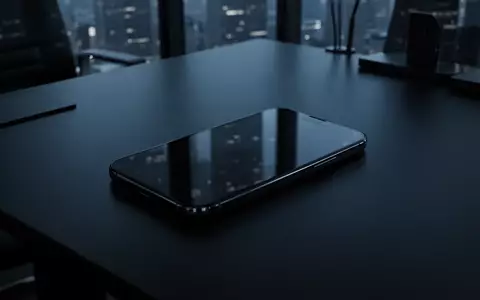 Ein modernes Smartphone liegt auf einem dunklen Büroschreibtisch in einem abgedunkelten Raum. - Foto: über boerse-global.de