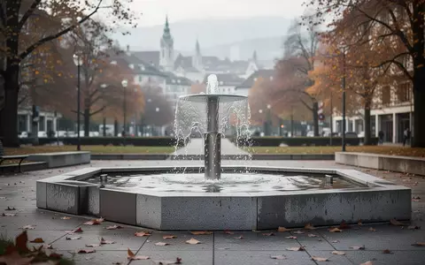 Ein moderner öffentlicher Trinkwasserbrunnen in einer städtischen Parkanlage bei Tageslicht. - Foto: über boerse-global.de