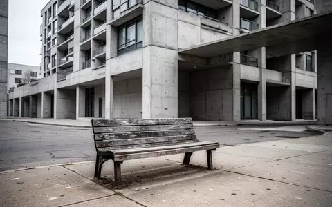 Ein einsamer Parkbank vor einer modernen Betonfassade in einer städtischen Umgebung. - Foto: über boerse-global.de