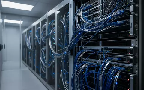 Moderne Serverinfrastruktur mit Glasfaserkabeln in einem Rechenzentrum zur Veranschaulichung lokaler Datenverarbeitung. - Foto: über boerse-global.de