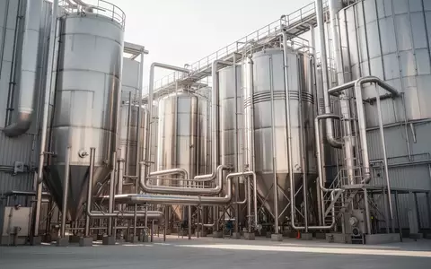 Moderne Industrieanlage zur Zuckerverarbeitung mit Edelstahlsilos bei natürlichem Tageslicht. - Foto: über boerse-global.de