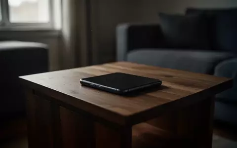 Ein Smartphone liegt auf einem hölzernen Beistelltisch in einem ruhig beleuchteten Wohnzimmer. - Foto: über boerse-global.de