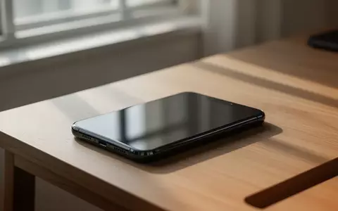 Ein modernes Smartphone liegt auf einem minimalistischen Holztisch in einem hellen Raum. - Foto: über boerse-global.de