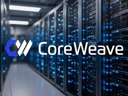 Reihen von leuchtenden Server-Racks in einem modernen Rechenzentrum als Symbol für Cloud-Infrastruktur und Technologie. - Foto: über boerse-global.de