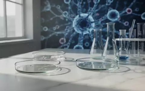 Laborausstattung mit Glasgefäßen auf einer weißen Oberfläche als Symbol für die wissenschaftliche Forschung zur Darm-Hirn-Achse. - Foto: über boerse-global.de