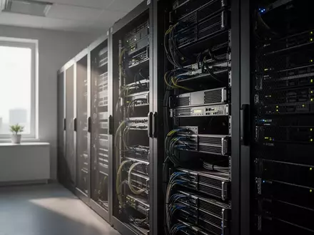 Moderne Server-Infrastruktur in einem Bürogebäude zur Darstellung der Cloud-Migration von Daten. - Foto: über boerse-global.de