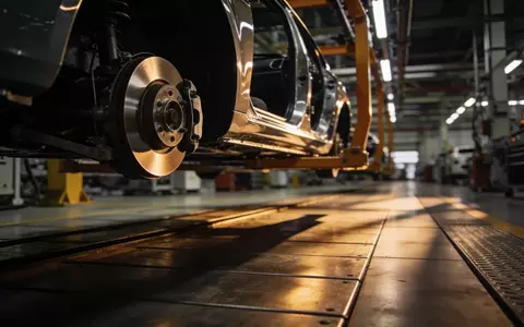 Abstrakte Darstellung einer modernen Automobilfertigung mit Fokus auf industrielle Ästhetik und Marktstärke. - Foto: über boerse-global.de