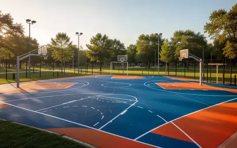 Moderner Multisportplatz in einer Parkanlage bei Sonnenuntergang. - Foto: über boerse-global.de