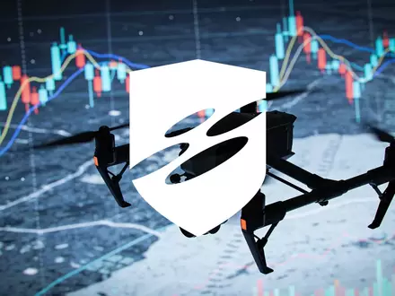 Abstrakte Darstellung einer Überwachungsdrohne vor einem technologischen Hintergrund, die Marktvolatilität symbolisiert. - Foto: über boerse-global.de