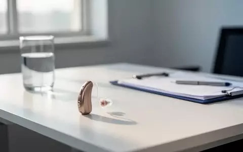 Ein Hörgerät auf einem Schreibtisch in einem medizinischen Untersuchungsraum bei natürlichem Tageslicht. - Foto: über boerse-global.de