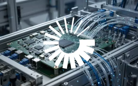 Abstrakte Darstellung moderner Telekommunikationstechnik und industrieller Fertigung in kühler, professioneller Ästhetik. - Foto: über boerse-global.de