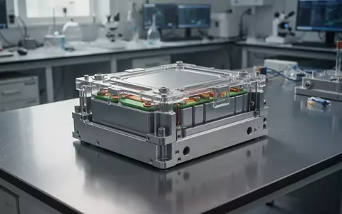 Ein moderner Lithium-Ionen-Batterie-Prototyp auf einem Labortisch in einer Industrieumgebung. - Foto: über boerse-global.de