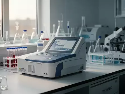 Ein modernes Analysegerät für Bluttests in einem hellen, klinischen Laborraum. - Foto: über boerse-global.de