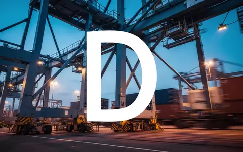 Abstrakte Darstellung eines industriellen Logistikzentrums bei Dämmerung, symbolisiert wirtschaftliche Stärke und Transport. - Foto: über boerse-global.de