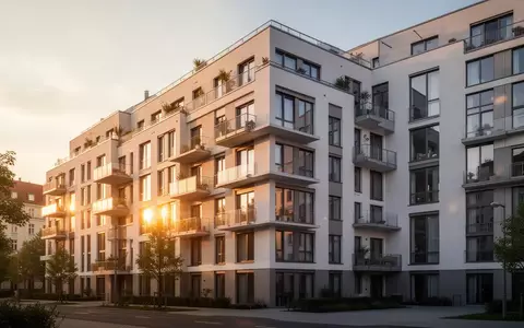 Modernes Wohngebäude der HOWOGE im warmen Licht der goldenen Stunde. - Foto: über boerse-global.de