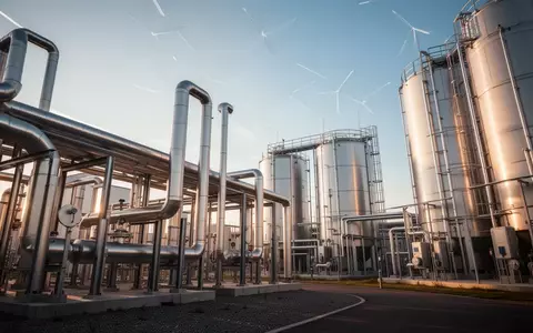 Moderne Industrieanlage zur Produktion erneuerbarer Energien bei Sonnenuntergang. - Foto: über boerse-global.de